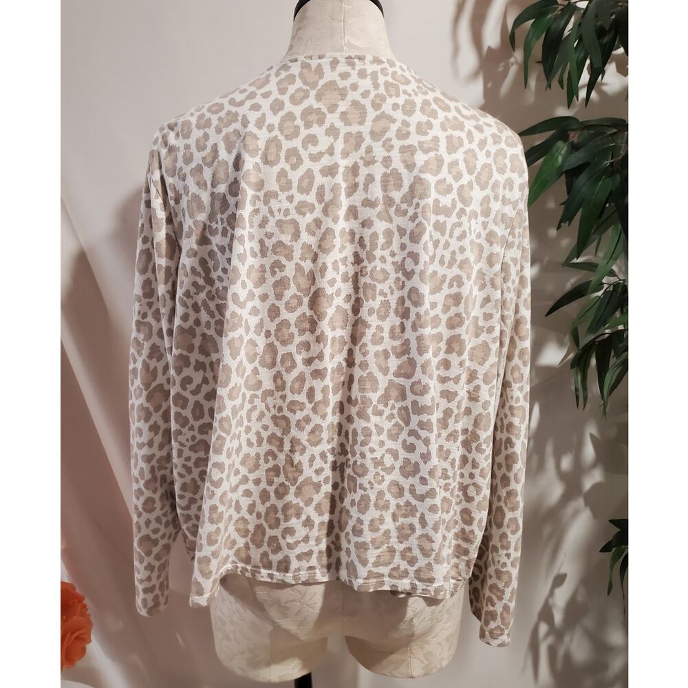 Belle Kim Gravel Lot of 2 Open Waterfall Cardigans Size XL Camo Animal Leopard - Picture 9 of 13
